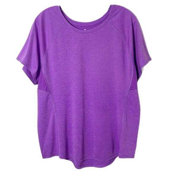 Old Navy Active Women's Semi Fitted Athletic T-Shirt XL Purple Mesh Short Sleeve - Picture 1 of 9